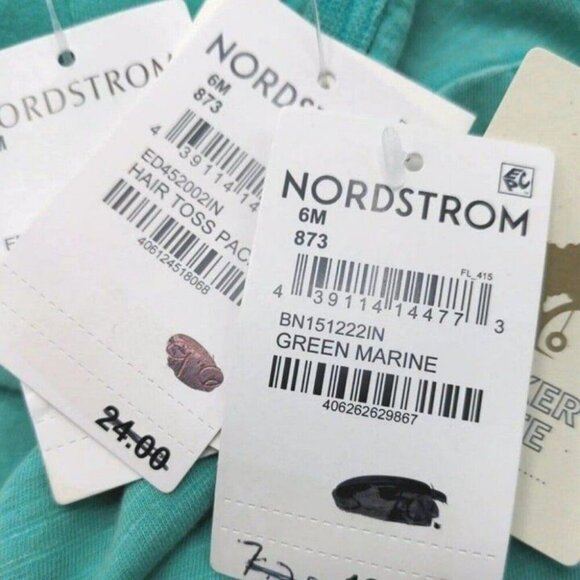 Open Edit Nordstrom Baby Clothes 2 Tops & 2 Shorts Set 6M Green Multicolor NEW - Picture 5 of 6